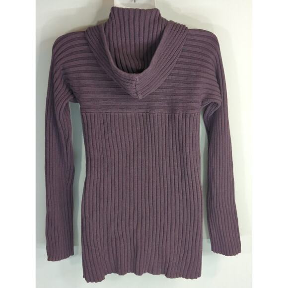 J.‎ Crew Womens Purple Ribbed Hooded Togggle Pullover Sweater Size S - Picture 6 of 8